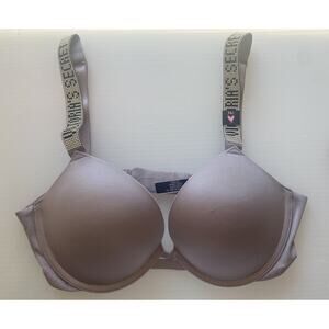 Victoria's Secret Bra Womens 34C Purple Very Sexy Underwire Push Up Shine Strap